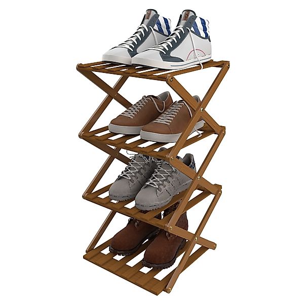JEOBEST Schuhregal Faltbares Schuhregal aus Bambus günstig online kaufen