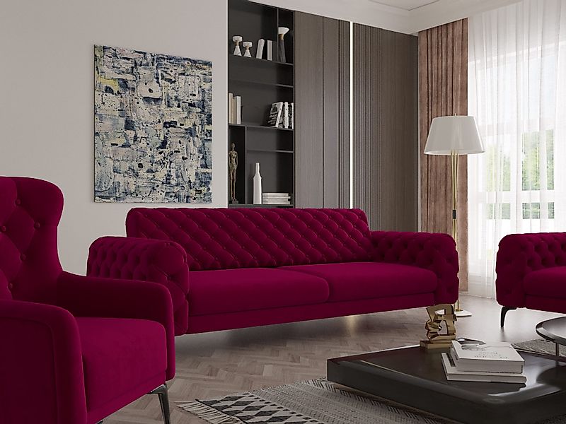 Möbeldreams Chesterfield-Sofa Sofa-Set Arizona Chesterfield Schlaffunktion günstig online kaufen