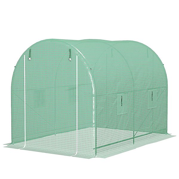 Outsunny Gewächshaus Tunnel Bodenfläche 6 m² 3L x 2B x 2,10H m Verstärktes günstig online kaufen