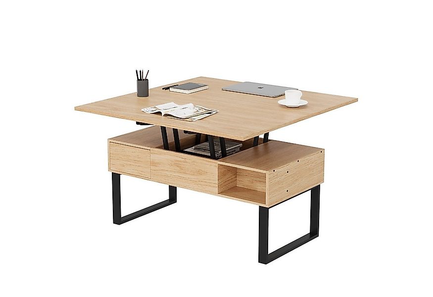 VOWNER Couchtisch 3-in-1-Multifunktions-Wohnzimmertisch, Höhenverstellbar, günstig online kaufen