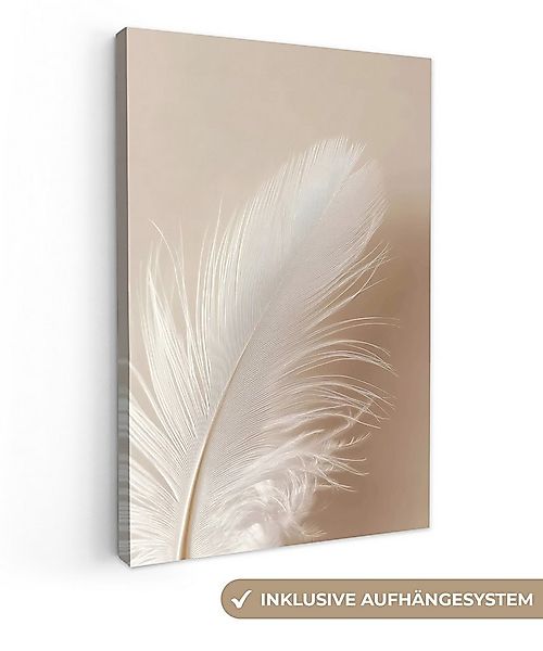 OneMillionCanvasses® Leinwandbild Feder - Minimalistisch - Rosa, Fotodruck günstig online kaufen
