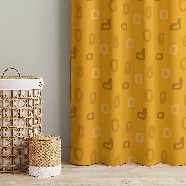 Vorhang Vintage Punkte - Warmes Gelb günstig online kaufen