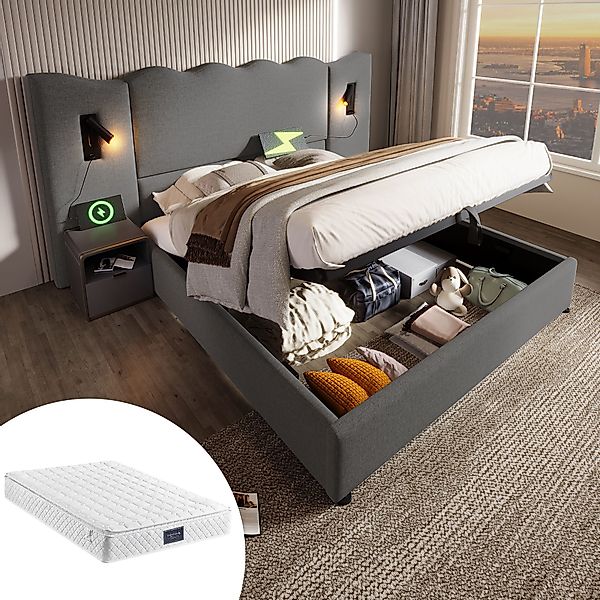 HAUSS SPOLE Polsterbett 160×200 mit Leselampe günstig online kaufen