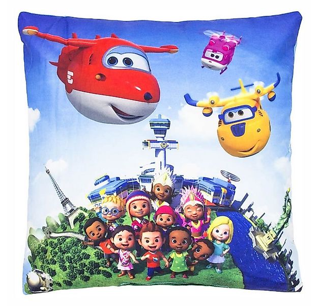 Super Wings Dekokissen Rundflug Kinder Deko-Kissen 40 x 40 cm Super Wings W günstig online kaufen