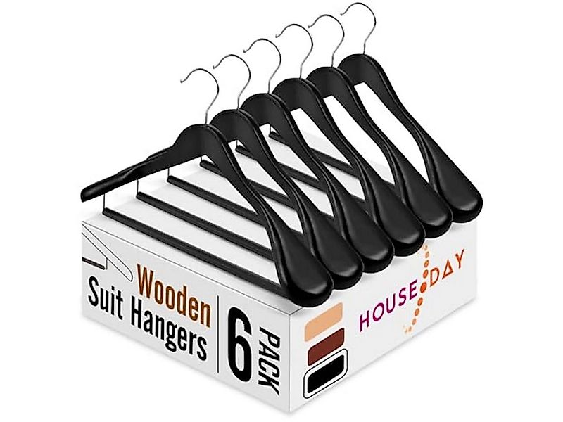 House Day Kleiderbügel Anzugsbügel holz, Kleiderbügel mit Extra Breiten Sch günstig online kaufen