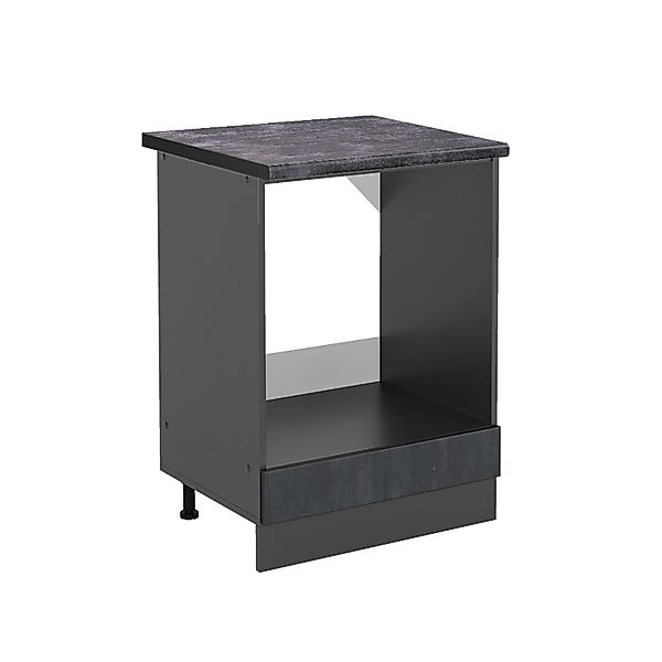 Vicco Spülenunterschrank Fame-Line, Dunkelblau Hochglanz/Anthrazit, 80 günstig online kaufen