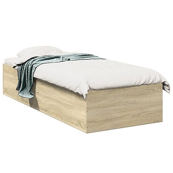 vidaXL Bettgestell, Bettrahmen Sonoma-Eiche 75x190 cm Holzwerkstoff günstig online kaufen