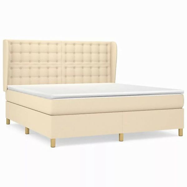 vidaXL Boxspringbett mit Matratze Creme 180x200 cm Stoff1372679 günstig online kaufen