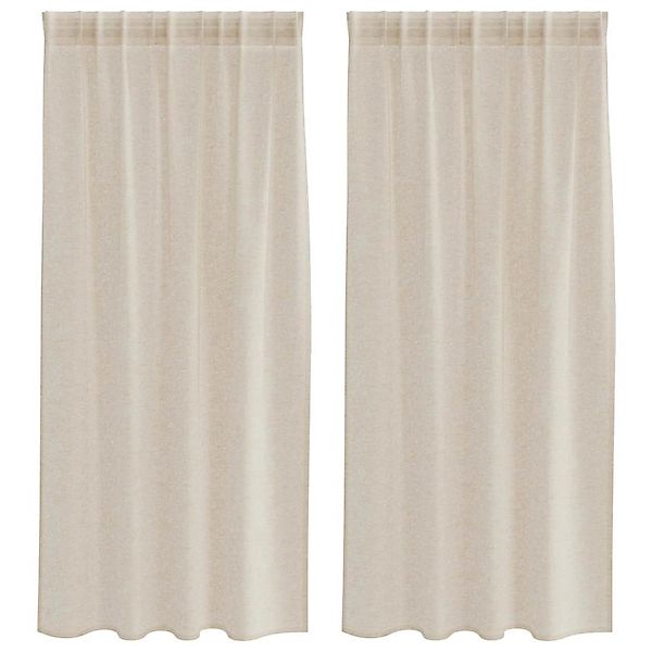 vidaXL Voile-Vorhänge 2 Stk Sand 140x175cm Polyester 4108018 günstig online kaufen