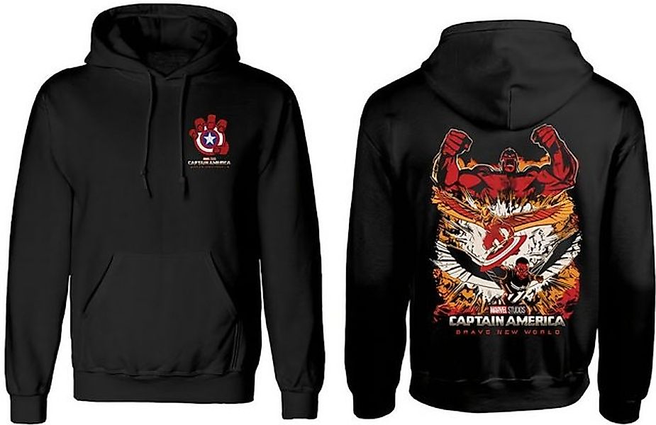 Captain America Hoodie Brave New World Crushed Shield Hoodie Black günstig online kaufen