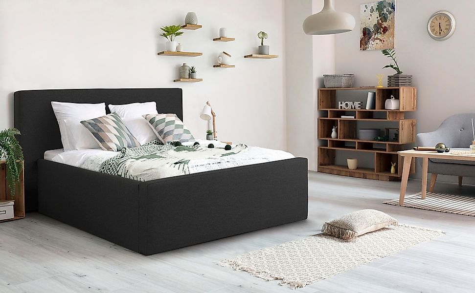 Home affaire Polsterbett "Dalina" geradliniges Kopfteil, in 5 Breiten, auch günstig online kaufen