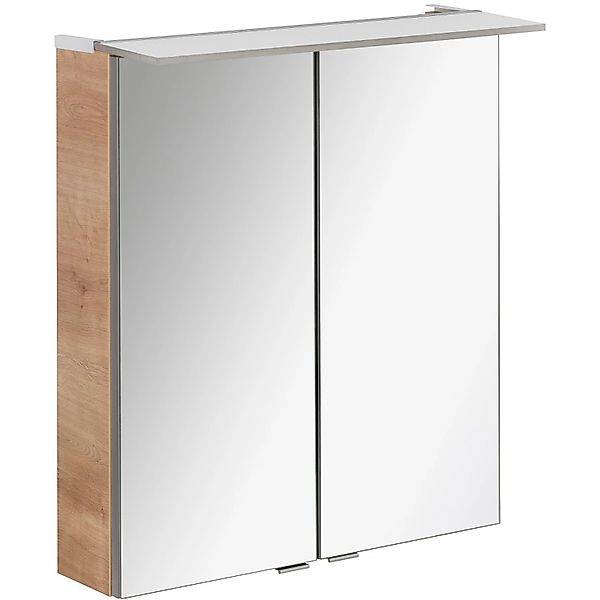FACKELMANN Spiegelschrank "PE 60 - Ast-Eiche", Badmöbel Breite 60 cm, 2 Tür günstig online kaufen