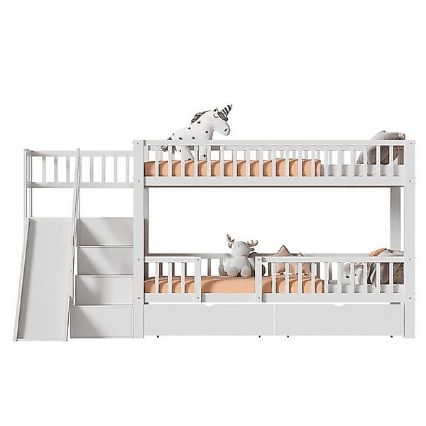 BlingBin Etagenbett Multifunktionales Kinderbett, Jugendbett mit Rutsche un günstig online kaufen