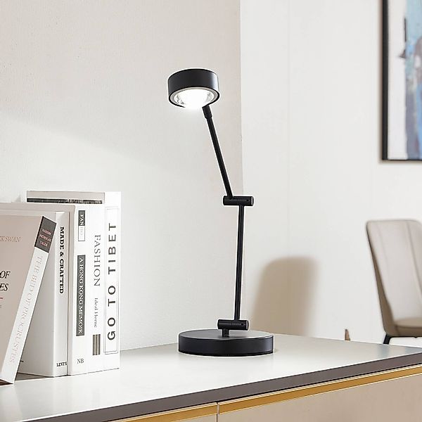 Lindby Tischleuchte Jyla, 36cm, schwarz matt, GX53, flexibel günstig online kaufen