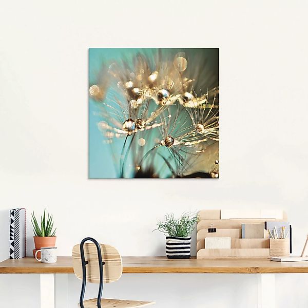 Artland Glasbild "Pusteblume glänzendes Gold", Blumen, (1 St.), in verschie günstig online kaufen