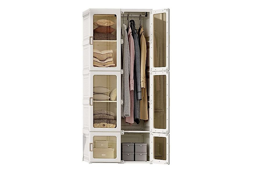 FUROKOY Kleiderschrank Garderobenschrank Faltbarer Kleiderschrank mit Trans günstig online kaufen