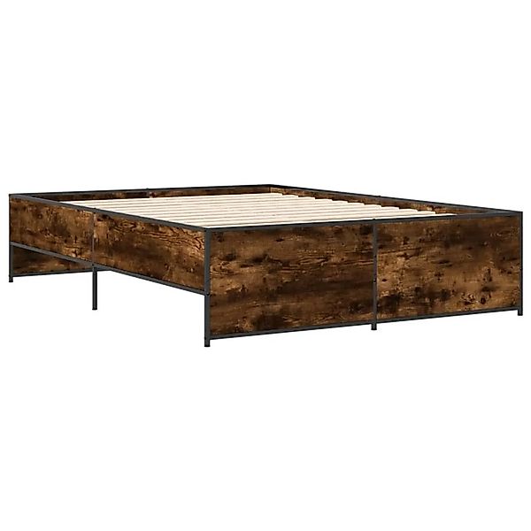 vidaXL Bettgestell Räuchereiche 120x190 cm Holzwerkstoff und Metall 3279909 günstig online kaufen