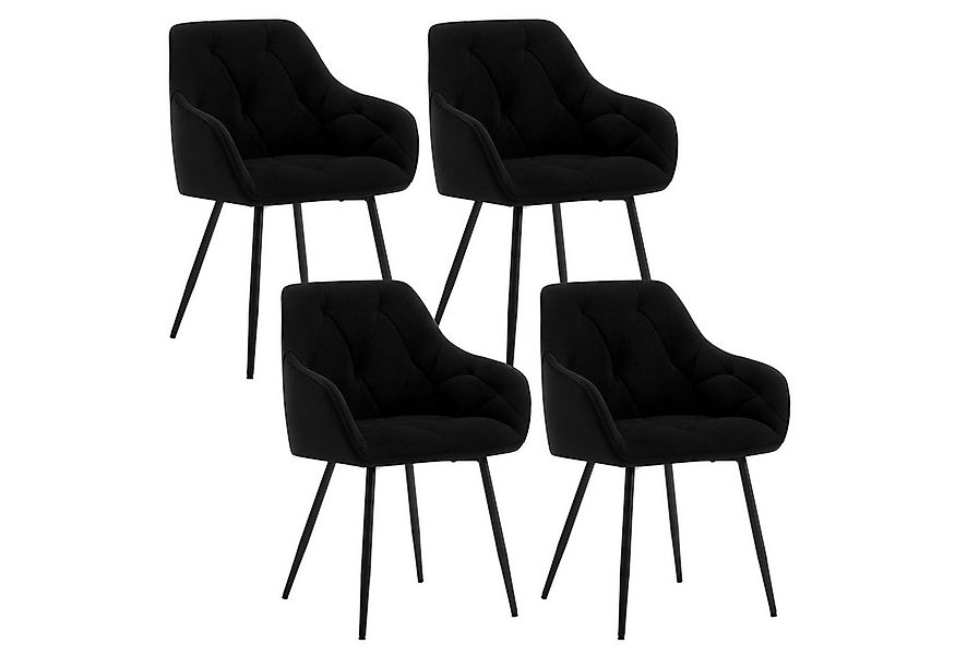 Woltu 4-Fußstuhl (Set, 4 St), Esszimmerstühle ergonomischer aus Samt günstig online kaufen