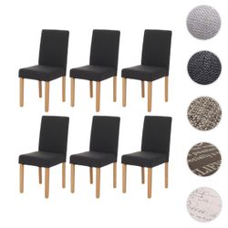 MCW Esszimmerstuhl Littau 6er-Set Textil Schwarz Helle Beine günstig online kaufen