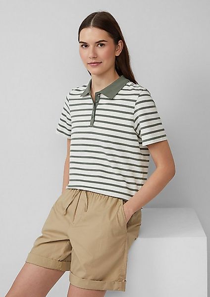 s.Oliver Kurzarmshirt Polo-Shirt Verkürztes Poloshirt aus Baumwollpiqué günstig online kaufen