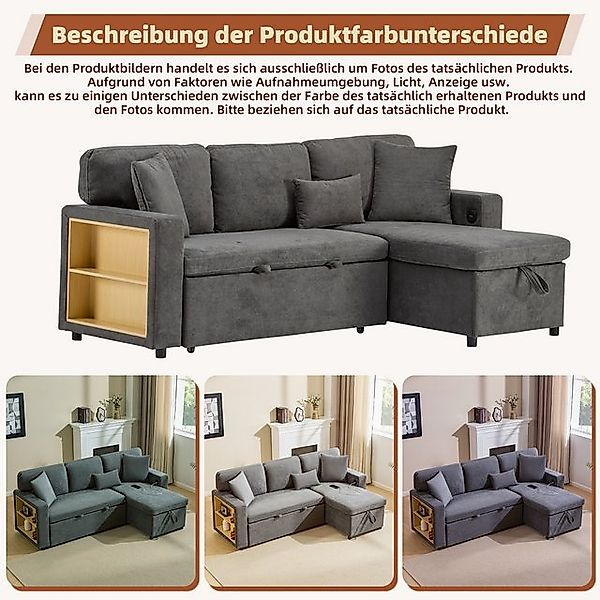 STILVORA Schlafsofa mit bettfunktion,L-Form couch mit schlaffunktion und Be günstig online kaufen