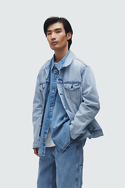 Levis Jeansjacke "VINTAGE FIT TRUCKER JKT", ohne Kapuze, mit Knopfleiste günstig online kaufen