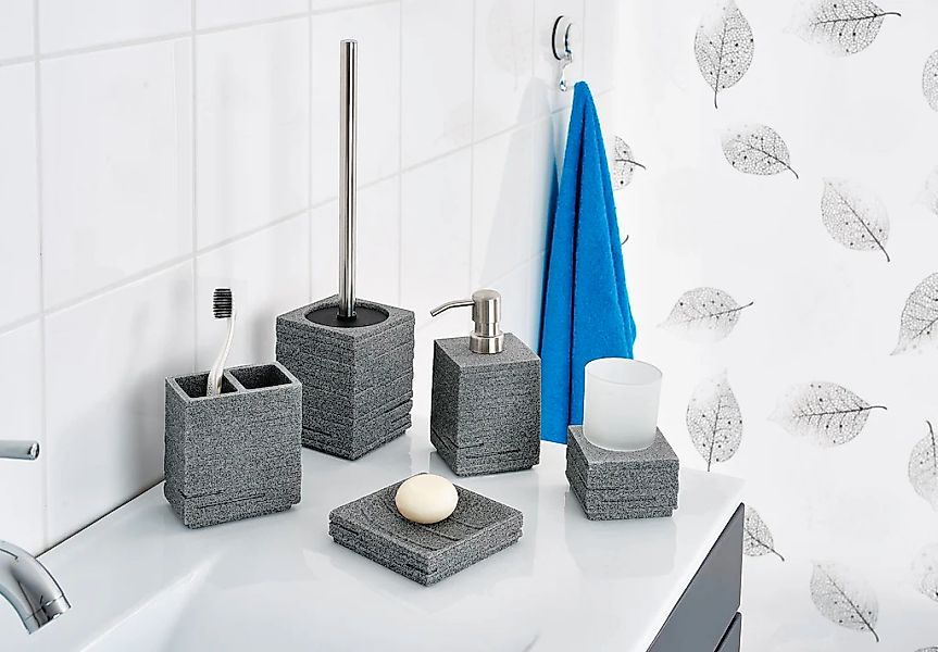 Ridder WC-Garnitur "Brick", aus Polyresin (Kunststein)-Polypropylen-Edelsta günstig online kaufen