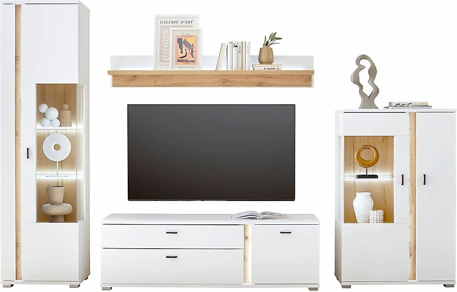 INOSIGN Wohnwand "LONG ISLAND" Set, 4 Stk. tlg. in moderner Trendfarbe,inkl günstig online kaufen