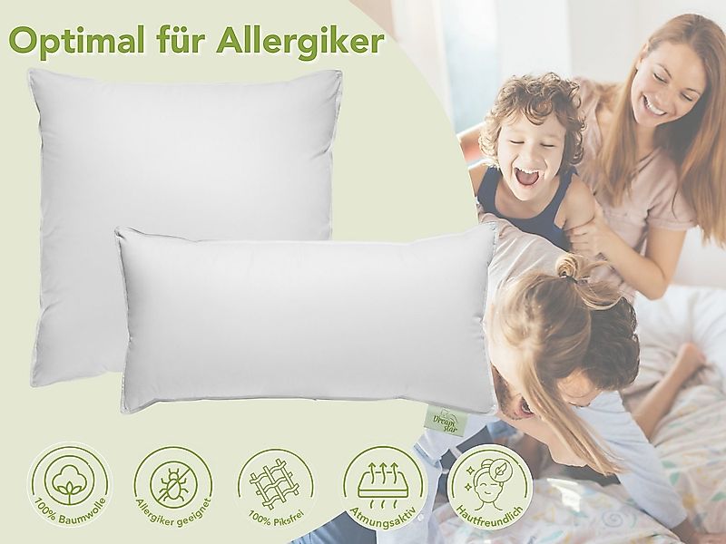 Dreamstar 3-Kammer-Kopfkissen Daunenkissen 40x80 & Daunenkopfkissen 80x80, günstig online kaufen
