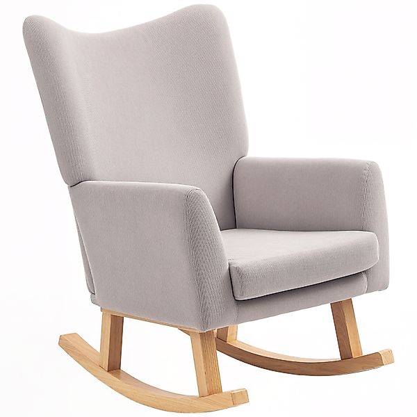 HOMCOM Schaukelstuhl Schaukelsessel mit hoher Rückenlehne, Cord-Optik, Schw günstig online kaufen