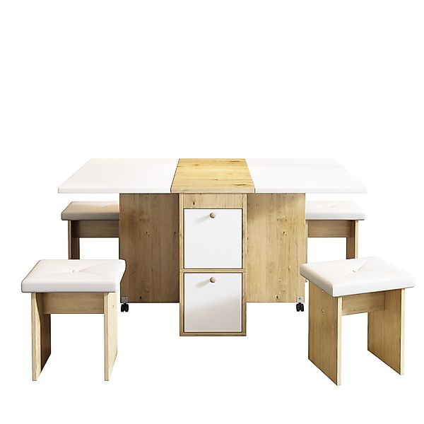 KLAM HOME Essgruppe Esstisch-Set Klappbarer Tisch günstig online kaufen