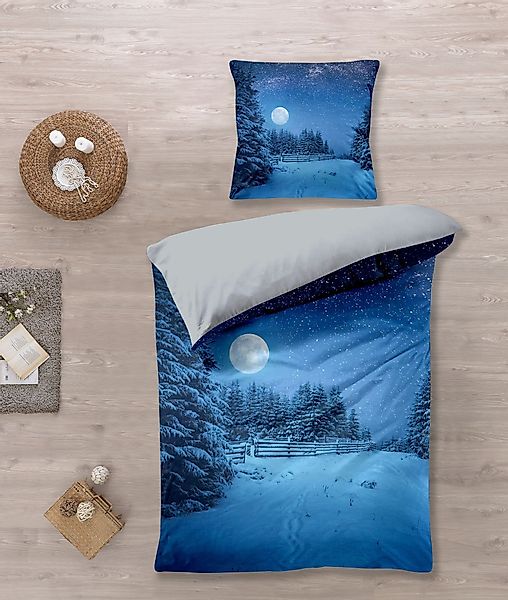 KK Kinderbettwäsche Bettwäsche Set mit Schneelandschaft günstig online kaufen