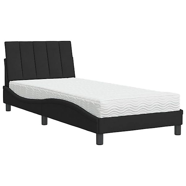 vidaXL Bett mit Matratze Schwarz 90x200 cm Samt Modell 12007236 günstig online kaufen