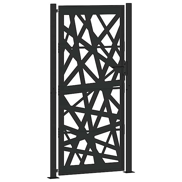 vidaXL Gartentor Schwarz 105x205 cm Stahl Leichtes Design 4100953 günstig online kaufen