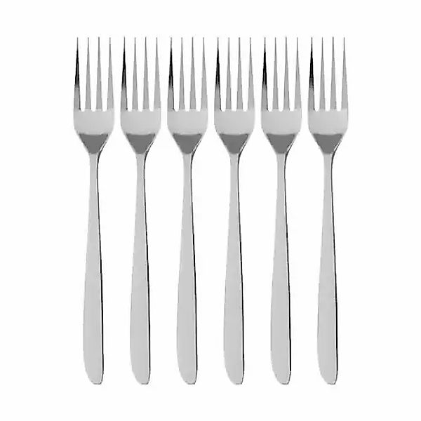 Villeroy & Boch Tafelgabel »Tafelgabel SoftWave 21 cm 6er Set silber« günstig online kaufen