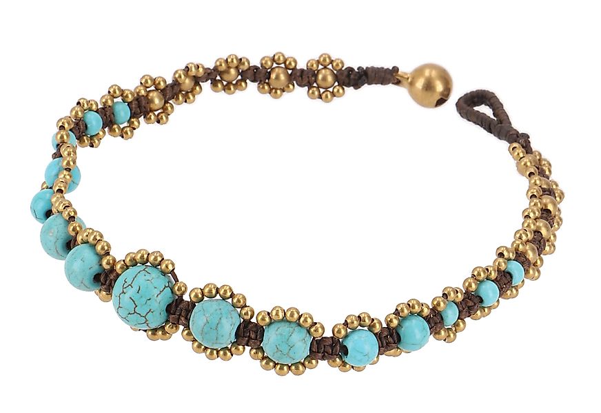 Guru-Shop Fußkette Fußkette Makramee mit Glöckchen, günstig online kaufen