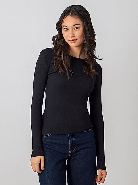 HONEST BASICS Langarmshirt Damen, Geripptes mit Rippstoff aus Bio-Baumwolle günstig online kaufen