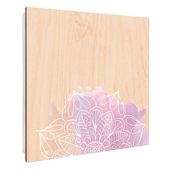 Banjado Schlüsselkasten mit Holzfront 30x30cm Weiß Scharnier Links 50 Haken günstig online kaufen