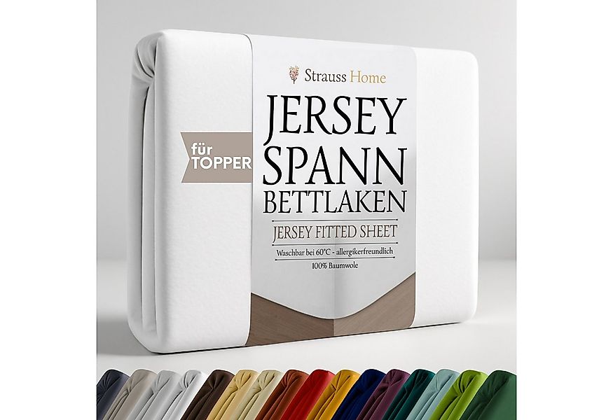 Strauss Home Spannbettlaken Premium Topper Spannbettlaken 150GSM für Matrat günstig online kaufen