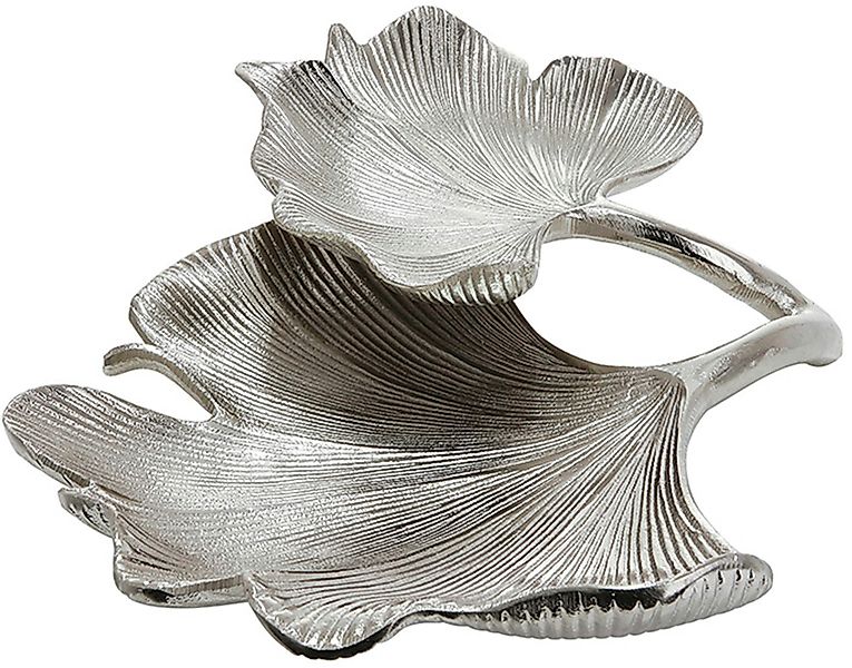 GILDE Dekoschale Schale Ginkgo Blatt, silber günstig online kaufen