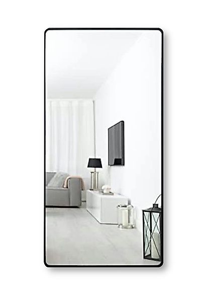 MySpiegel.de Wandspiegel Rechteckiger Wandspiegel mit Alurahmen in Schwarz günstig online kaufen