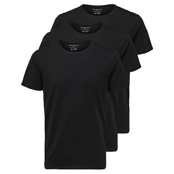 Selected New Pima Kurzärmliges T-shirt Mit O-ausschnitt B 3 Paare S Black günstig online kaufen