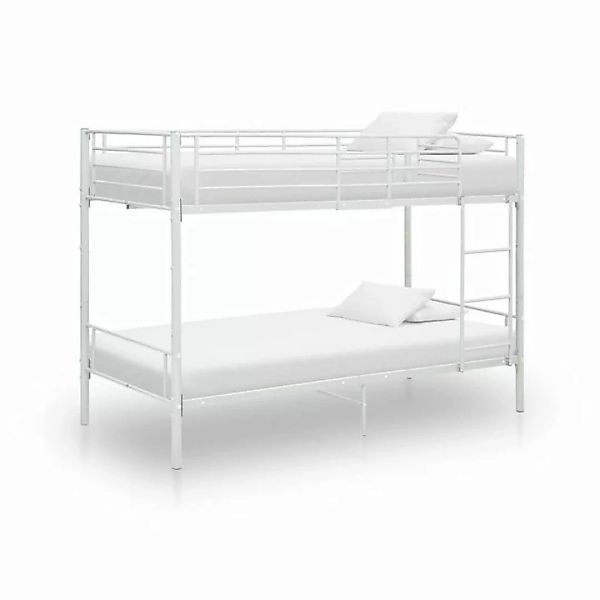 furnicato Bett Etagenbett Weiß Metall 90×200 cm günstig online kaufen