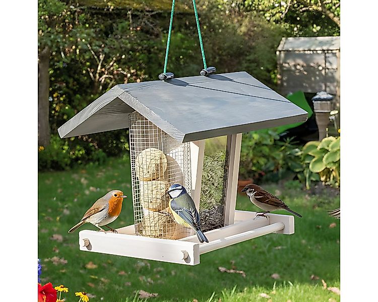 Zooprinz Vogelhaus zum aufhängen mit Sitzstangen, Schutzdach, Seil für Wild günstig online kaufen