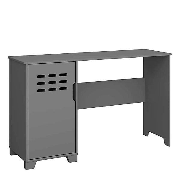 Schreibtisch aus MDF in Grau lackiert Knieraumblende günstig online kaufen