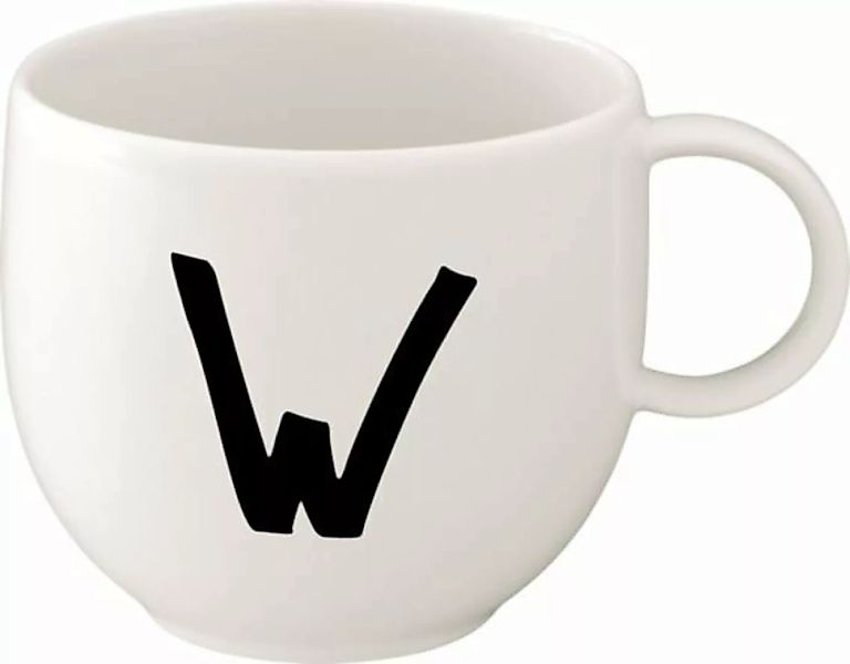 Villeroy & Boch LETTERS Kaffeebecher 'W' 330 ml Kaffeebecher weiß günstig online kaufen