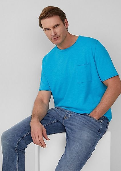s.Oliver Kurzarmshirt T-Shirt aus Baumwolle und Rollsaum günstig online kaufen