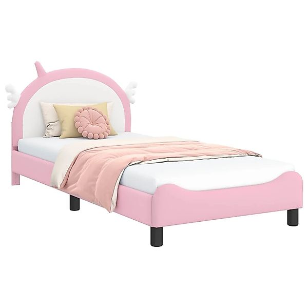 vidaXL Kinderbettgestell mit Kopfteil Rosa 90 x 190 cm PU 42011232 günstig online kaufen