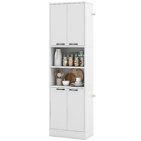 KOMFOTTEU Küchenbuffet Buffetschrank Vorratsschrank mit 4 Türen & offenen A günstig online kaufen
