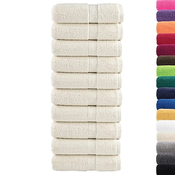 vidaXL Premium Waschhandtücher SOLUND 10 Stück Creme 30x30 cm 600 g/m² 1374 günstig online kaufen